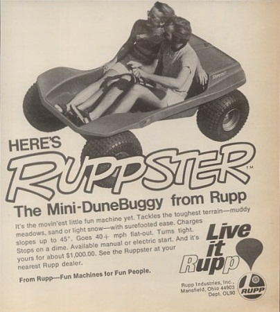 Original ad for the 1971 Rupp Ruppster dune buggy. 