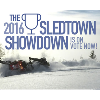Graphic of the SledTown ShowDown contest. 