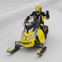 Rider on snowmobile