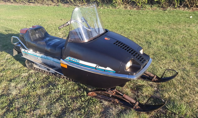 A 1974 Merc S/R snowmobile. 