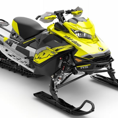 The 2018 Ski-Doo MXZx 600RS E-TEC racing snowmobile.