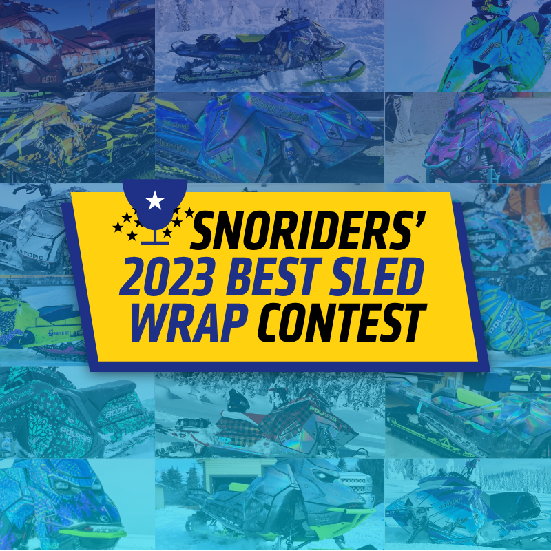 Logo for the sled wrap contest with lettering that reads 