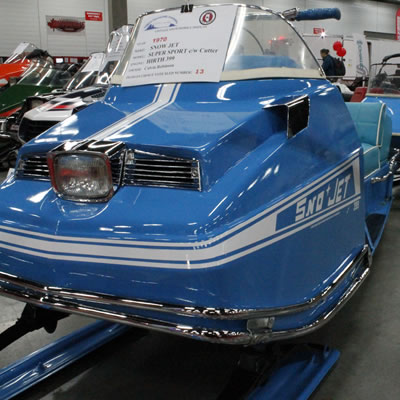 A 1970 Sno-Jet on display at the Edmonton Snowmobile Show. 