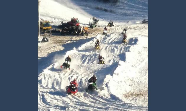 Snocross racers racing