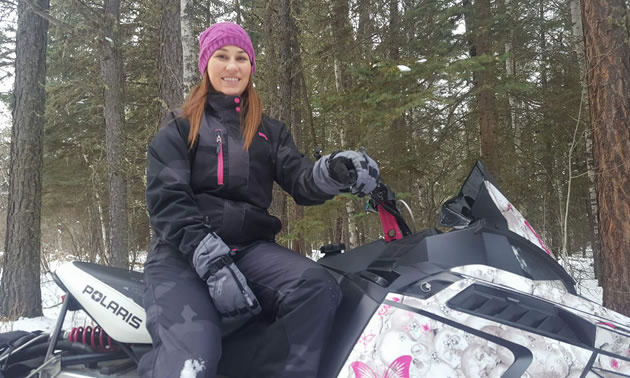 Tanya Vogt on her sled. 
