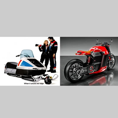 An all-electric Telsa powered Harley-Davidson snowmobile? 