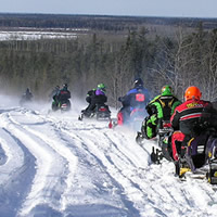 Snowmobiling in The Pas