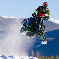 Tucker Hibbert airtime in his snowmobile