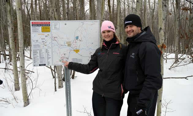 SnoRiders representative Kirsten Armleder and Monte Smith