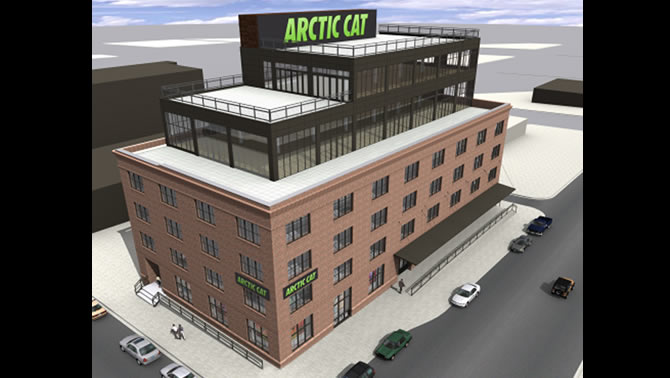 Artist's rendition of the new Arctic Cat building in Minneapolis. 