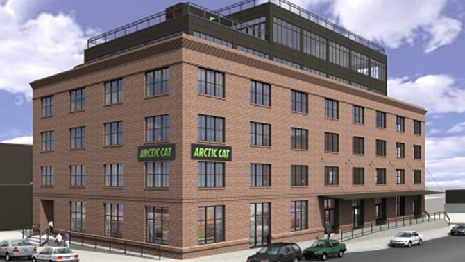 Artist's rendition of the new Arctic Cat building in Minneapolis. 