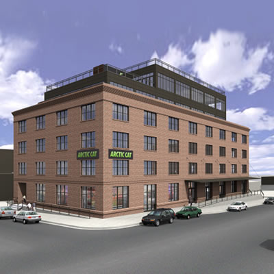 Artist's rendition of the new Arctic Cat building in Minneapolis. 