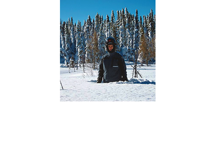Person standing in snow