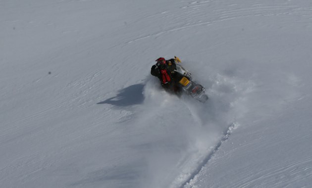 Snowmobiling in Blue River, BC