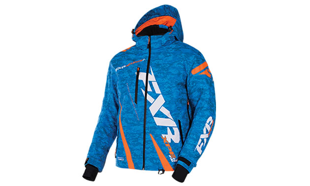 Blue and orange Boost Jacket from FXR Racing. 