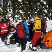 Brent Strand sharing some words of advice and laughter with Revelstoke Riders.