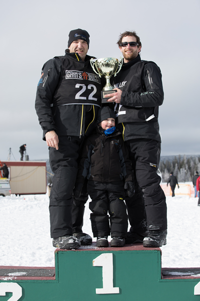 First place on the podium is worth $50,000. Andrew (his son, Gracen) Milley and Rob Gardner covered in glory. 