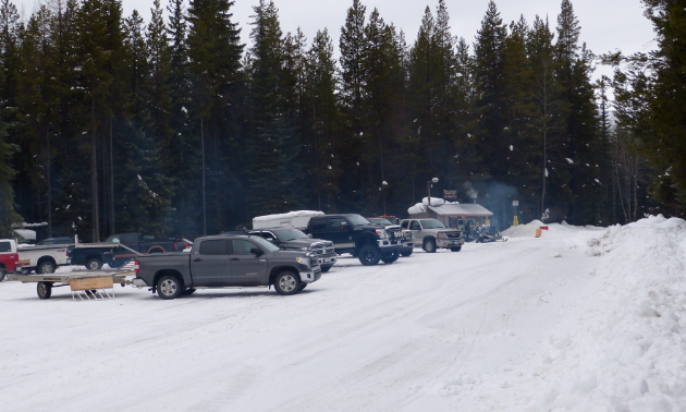 Snowmobile club meeting place. 