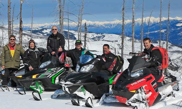 A group of Snowmobile Riders.