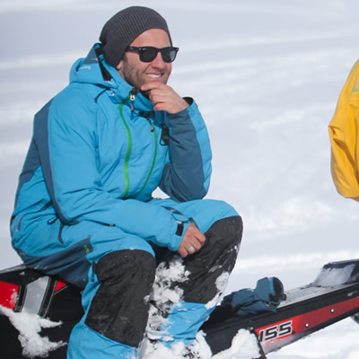 Chris Brown on a bluebird day in Whistler. 