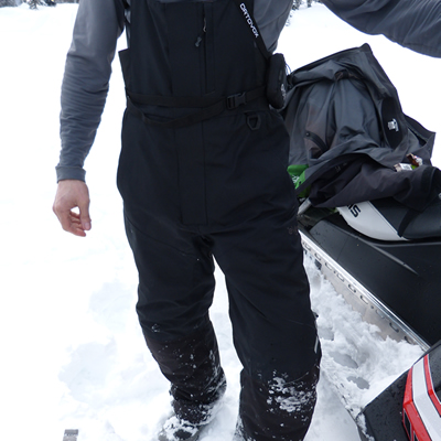 Black snowmobile bibs from MotorFist