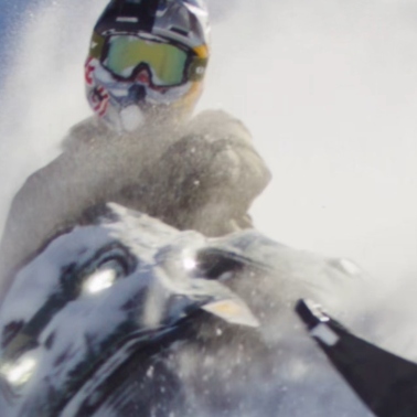 Craig McMorris riding a Ski-Doo