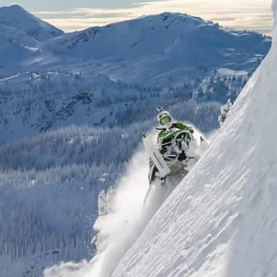 Derrick Neill on a steep sidehill in Revelstoke. 