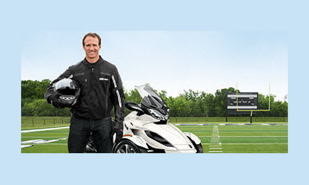 Photo Drew Brees endorsing the Can-Am Spyder