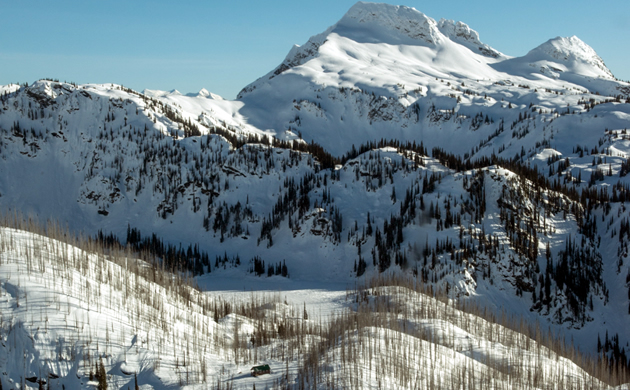 An aerial shot of the Eagle Pass cabin in Sicamous. 