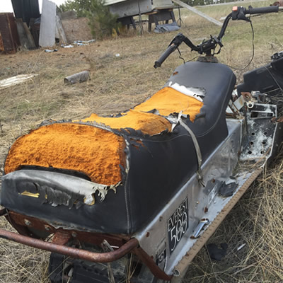 A worse for wear Ski-Doo Everest Electro.