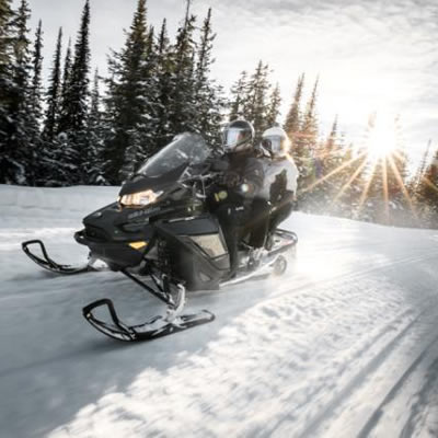 Many 2019 Ski-Doo models, including the Grand Touring, will feature the incredibly responsive REV Gen4 platform with both 2- and 4-stroke power and a new turbocharged engine. 