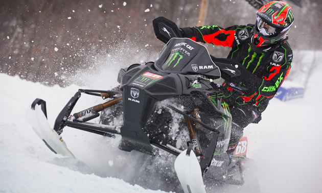 Tucker Hibbert at Duluth snocross. 