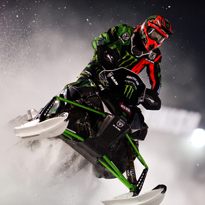 Tucker Hibbert on sled. 
