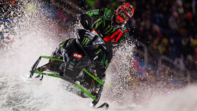 Tucker Hibbert on his sled.