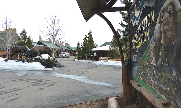 The entrance to The Hibernation Station in West Yellowstone. 