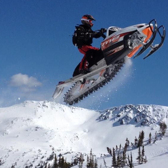 Rylan Hladun takes to the air in Houston on his Arctic Cat.