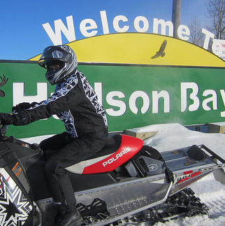 Corrina Kapeller pictured at the entrance to Hudson Bay in 2014. The Hudson Bay Trail Riders hosted the CEO of Tourism Saskatchewan and Marketing Manager that year. 