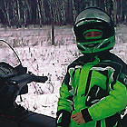 person on a snowmobile in Interlake region of Manitoba