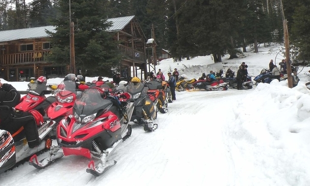 sledders getting ready to ride in Kelowna. 