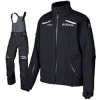 A black snowmobile big and back jacket. 