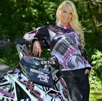 Krista-Maki Zurn with her snowmobile.