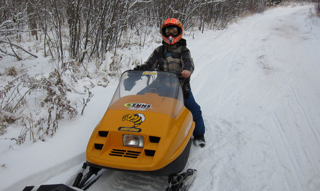 This young member of the Lee River Snow Riders is proud to live in such a sled-centric location. 