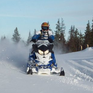 Man on snowmobile