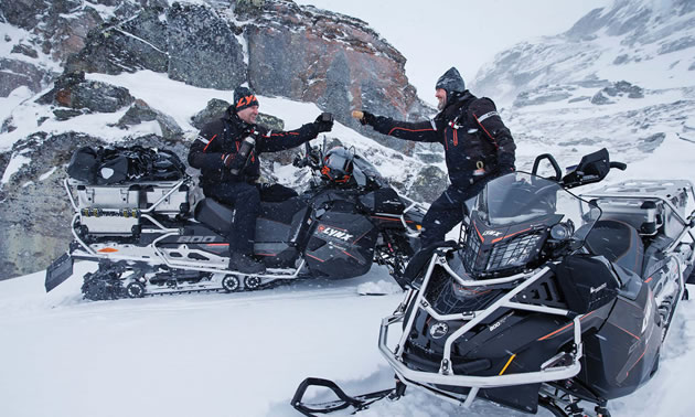 The Lynx Commander Touratech snowmobile. 