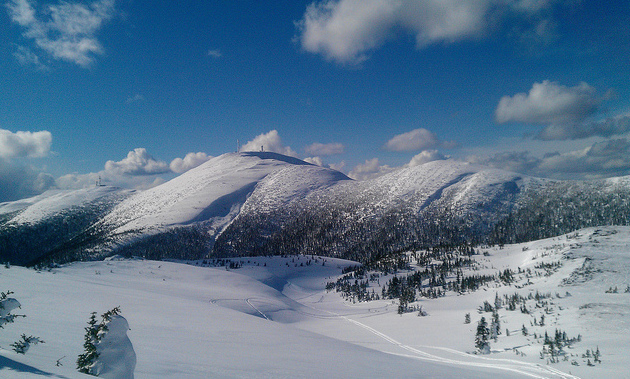 A photo of a mountain bowl near Mackenzie, B.C.