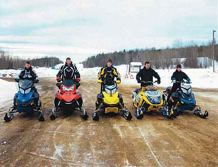 A team of young sledders