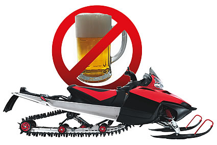 booze with line drawn through it and a sled