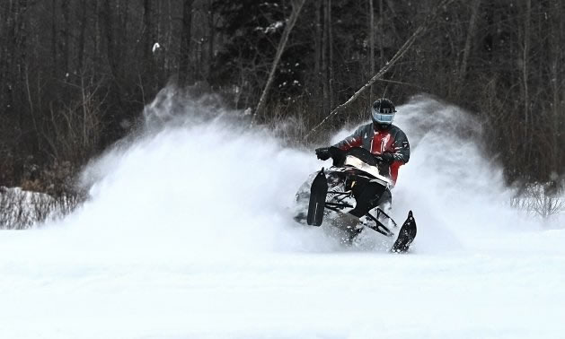 Snowmobiling in Roblin, Manitoba. 