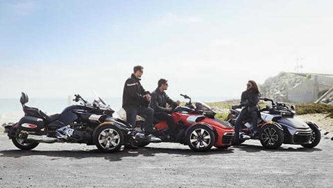 Group of riders with off-road vehicles