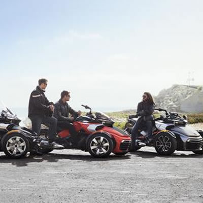 Group of riders with off-road vehicles